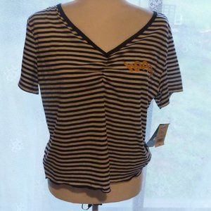 Juniors Kind Karma XL Black & White Crop Top